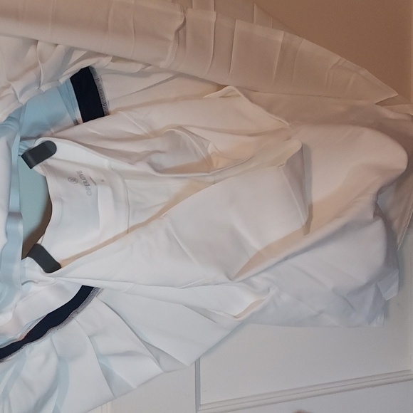 G/FORE RACERBACK STRETCH OPS PLEATED TENNIS DRESS WITH SHORT In Snow - Picture 13 of 16